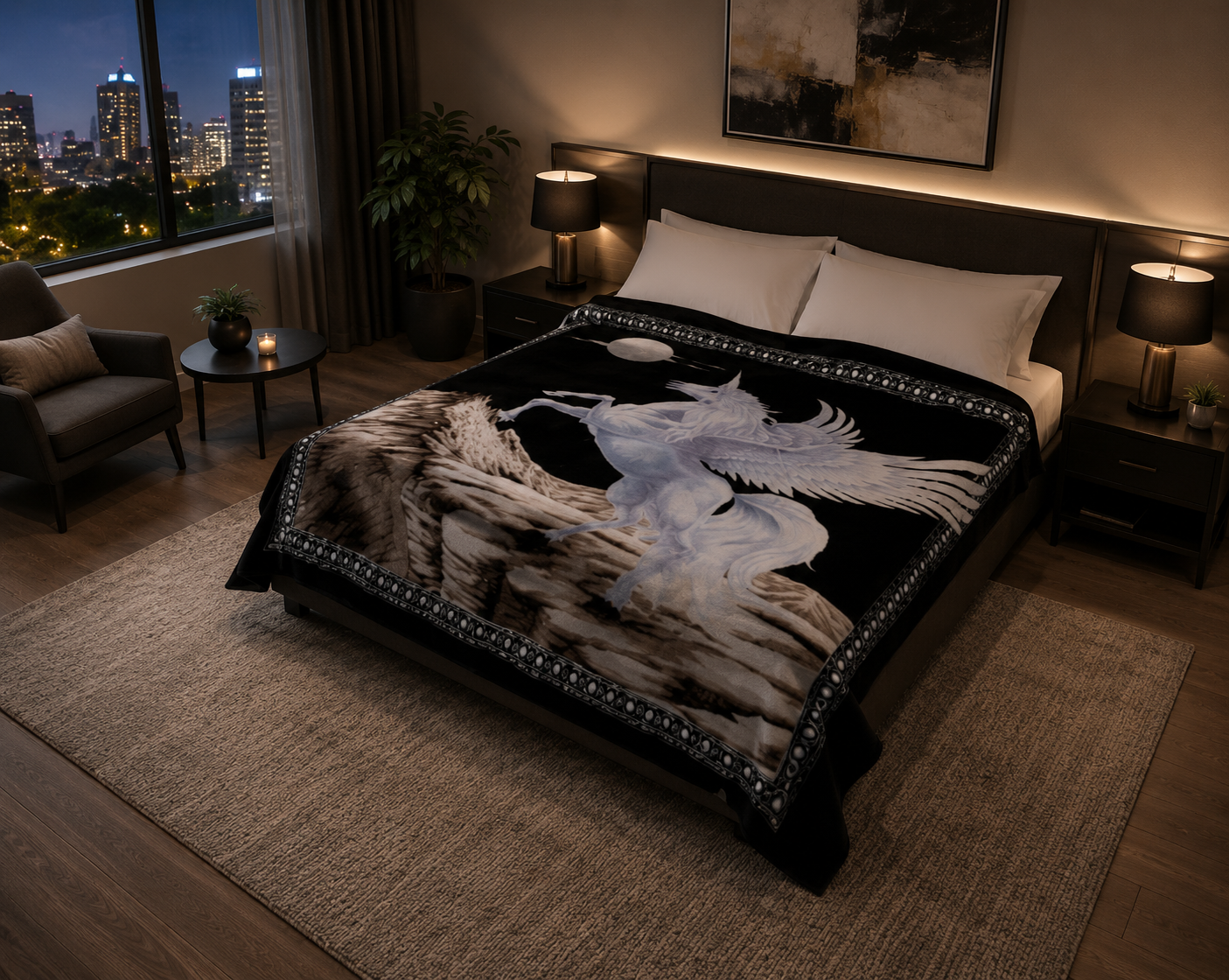 Unicorn heavy duty Korean faux mink plush blanket