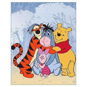 Winnie Pooh and friends Sherpa blanket