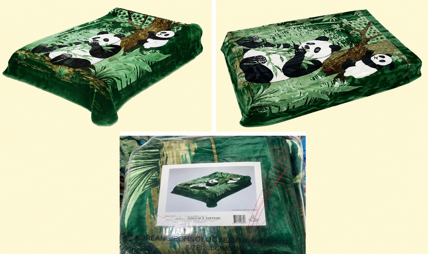 Panda Korean mink plush faux mink blanket