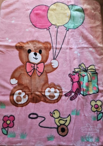 Pink baby bear blanket