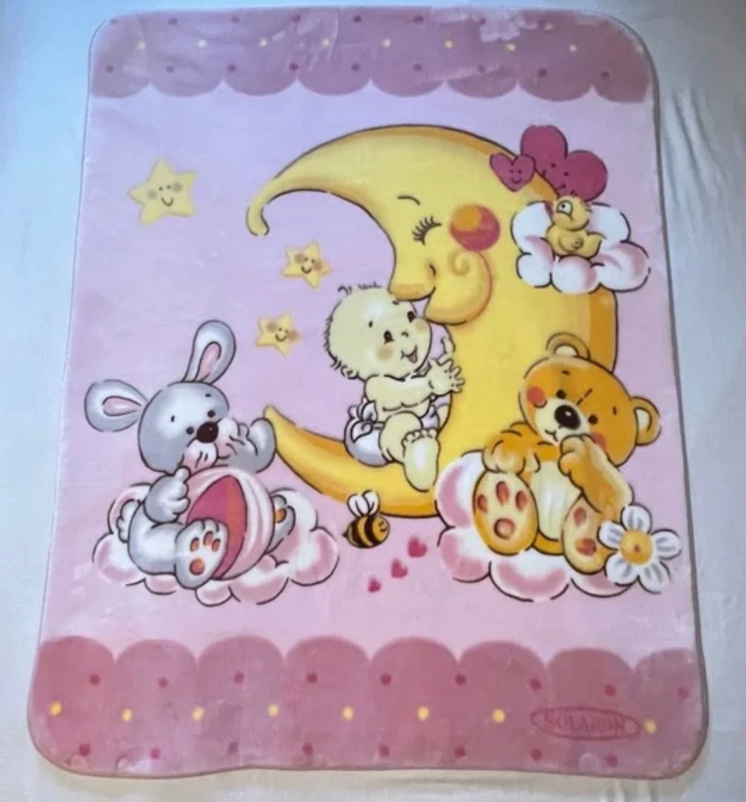 light pink baby blanket