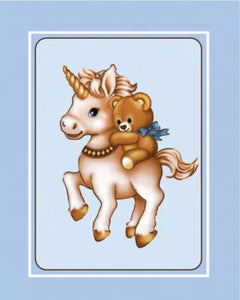 Baby blue unicorn baby blanket
