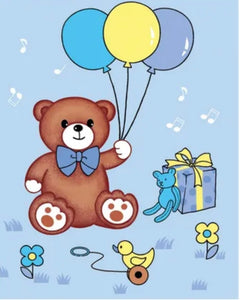 Blue bear baby blanket