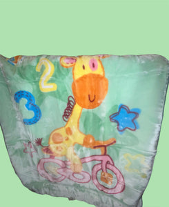 Green giraffe baby blanket